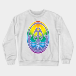 Peace, Love, and Peacocks (Rainbow w/Purple) Crewneck Sweatshirt